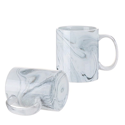 CANECA DE CERÂMICA MÁRMORE CINZA 325ML
