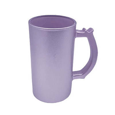Caneca de Chopp Glitter Roxa para Sublimação | 475ml