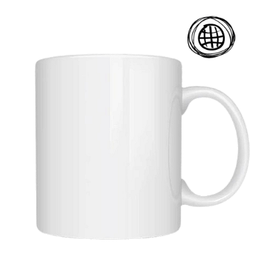 Caneca Branca Importada Mundi AAA 325ml Para Sublimação