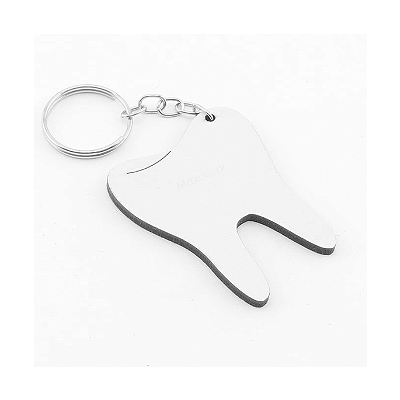 Chaveiro MDF Dente | Pct com 10 Unidades | Para Sublimação