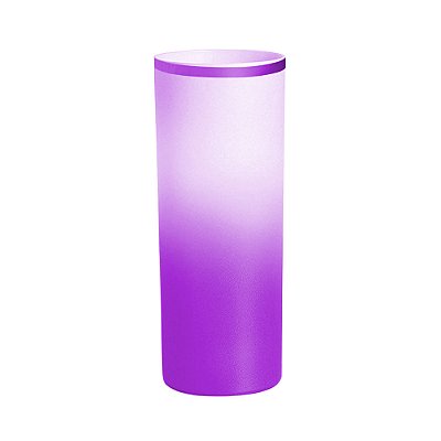 Long Drink Degradê com Borda Roxa de 330ml | Transfer ou DTF UV
