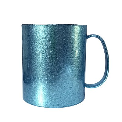 CANECA POLIMERO GLITER AZUL