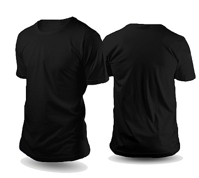 Camiseta de algodão preta Infantil 2 ao 16 (P/ OBM, DTF e Silk )