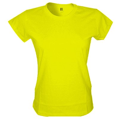 Camiseta Poliéster Baby Look Amarela P ao GG (P/ Sublimação)