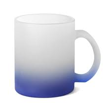 Caneca de Vidro Jateado Degradê Azul escuro para Sublimação – 325ml | Qualidade Premium
