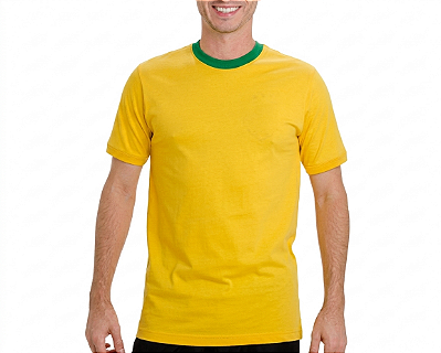 Camiseta de Algodão do Brasil adulto P ao GG3 (P/ Sublimação)