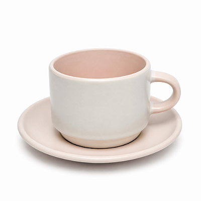 XICARA CERAMICA 90ML PETIT FOSCA ROSA C/ PIRES