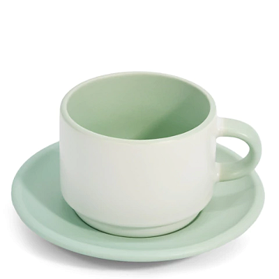 XICARA CERAMICA 90ML PETIT FOSCA VERDE MENTA C/ PIRES