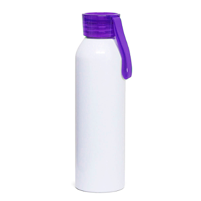 Squeeze de Alumínio para Sublimação Branco com Tampa Sport Roxo - 600ml | Qualidade Premium