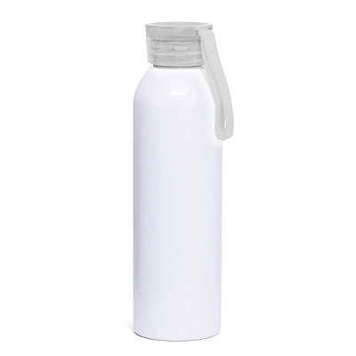 Squeeze de Alumínio para Sublimação Branco com Tampa Sport Transparente - 600ml | Qualidade Premium