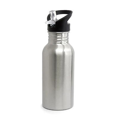 Squeeze Prata com Bico Retratil 500mL
