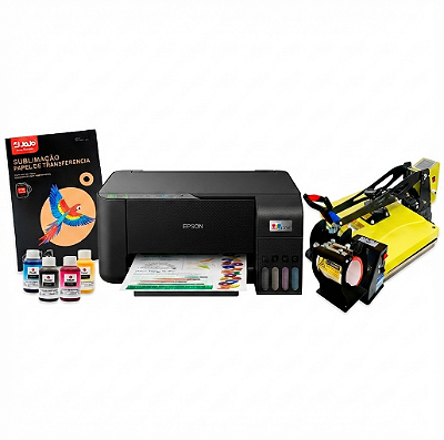 Kit Sublimação GOLD - Prensa de Canecas + Prensa Plana + Impressora + Brindes!