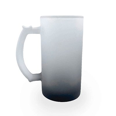 Caneca Chopp Degradê Preto Vidro Fosco - 475mL