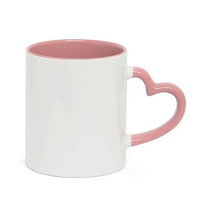 Caneca Alça Coração Rosa - Importada