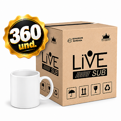 10 Caixas [360un] Caneca Branca Live - 325ml