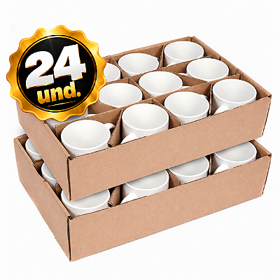 24 Canecas Brancas para Sublimação - #3000