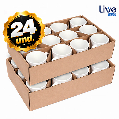 24 Canecas Live Brancas para Sublimação