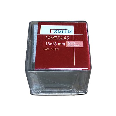 Lamínula De Vidro 18x18mm Cx Com 100 Unidades Microscopia Exacta