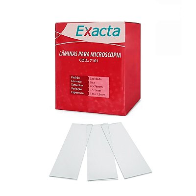 Lâmina Para Microscopia 26x76mm Ponta Lisa Lapidada Cx 50un