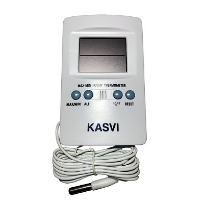 Termômetro Digital de Temperatura Máxima e Mínima (In/Out) (Kasvi)