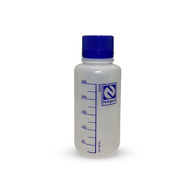 Frasco Reagente Plástico (PE) 250ml Graduado Tampa Azul