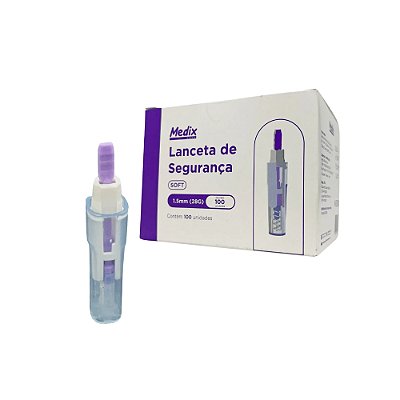 Auto Lanceta De Segurança 28g Glicemia Caixa 100 Unidades