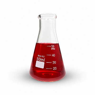 Erlenmeyer 50Ml Boca Estreita Graduado em Vidro Boro 3.3