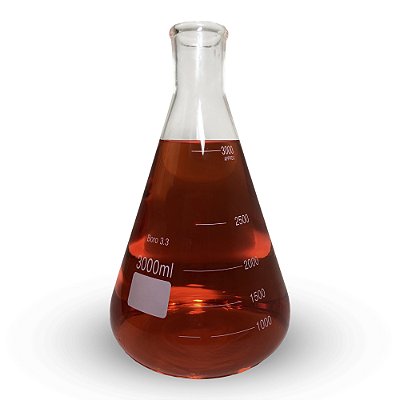 Erlenmeyer De Vidro Boca Estreita Graduado 3000ml