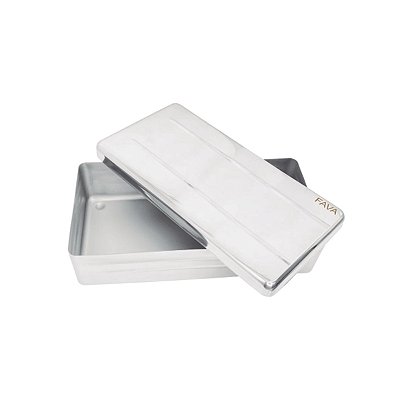 Estojo de Aço Inox 18x08x03cm Cirúrgico Para Esterilização Autoclave