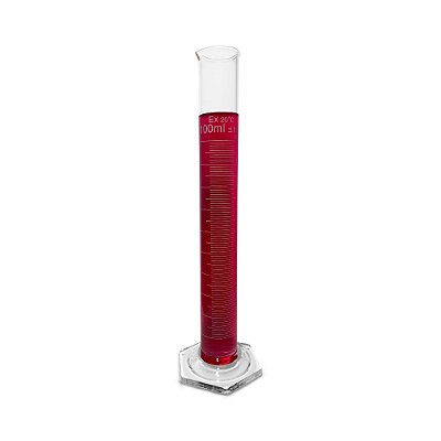 Proveta de Vidro 100ml Graduada Base Hexagonal de Vidro