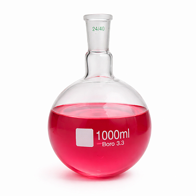 Balão Fundo Redondo 1000ml de Vidro Com Junta Esmerilhada 24/40