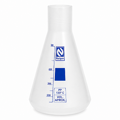 Frasco Erlenmeyer de Plástico Sem Tampa 500ml Nalgon