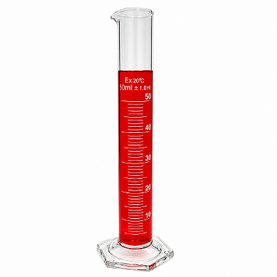 Proveta de Vidro 50ml Graduada Base Hexagonal de Vidro