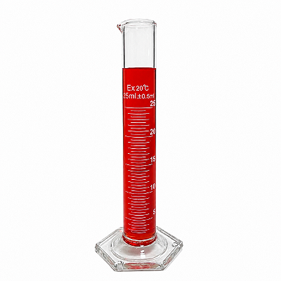 Proveta de Vidro 25ml Graduada Base Hexagonal de Vidro