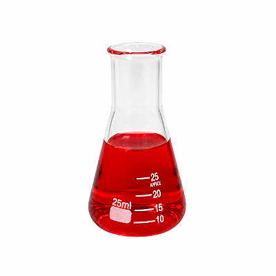 Erlenmeyer 25Ml Boca Estreita Graduado em Vidro Boro 3.3