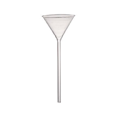 Funil Analítico 125mL Liso Haste Longa Diâmetro 100MM