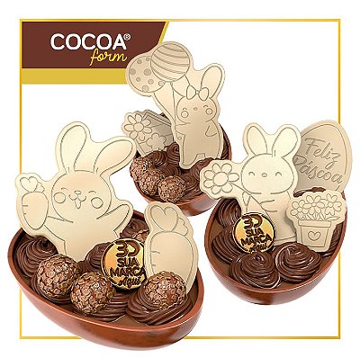 Cocoa Form Apliques de Páscoa - 7 cavidades