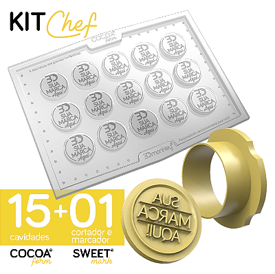 KIT Cocoa form 15 + marcador e cortador de massas