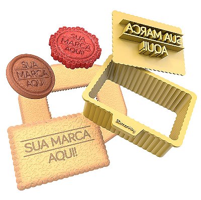 Kit Marcador e Cortador de Massas (Pasta americana, biscoitos, etc)