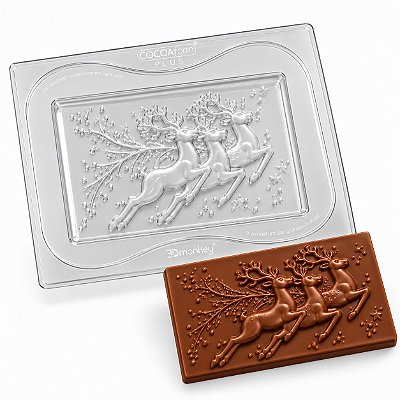 Forma para Chocolate Renas Mágicas (12 x 7,5 cm) - Cocoa form® Natal 2026
