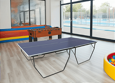 Mesa de Ping Pong 15mm Dobrável com rodas de locomoção MDF - Oficial - Procópio