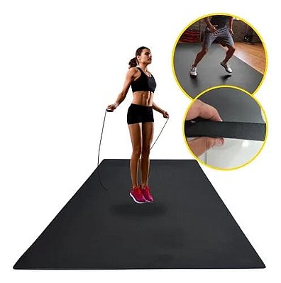 Tapete Emborrachado Esportivo - Placa Anti Ruído (Pular Corda, Pesos, Yoga)  - Piso Proteção de Equipamentos