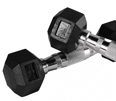 Par de halter dumbell Emborrachado Sextavado Cromado (venda por par)
