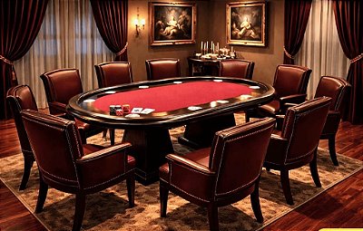 Mesa de Poker Profissional 8 lugares com porta copos