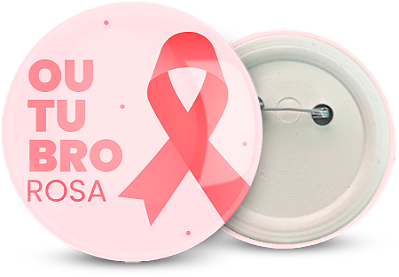 Botton Outubro Rosa Personalizado 5,5CM - 100 unidades