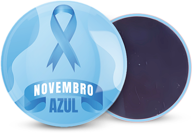 Botton Imã Novembro Azul Personalizado 5,5CM  - 100 unidades