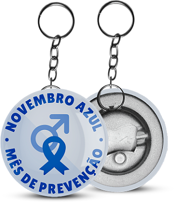 Abridor de Garrafa Novembro Azul Personalizado 5,5cm - 100 unidades