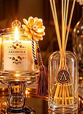 Kit Style| Vela cupula de vidro e aromatizador design
