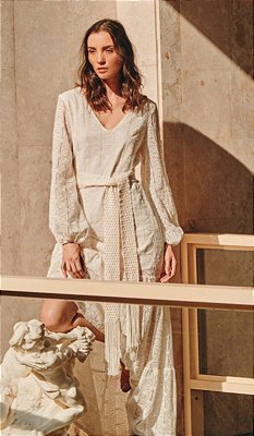 Vestido longo off white Linnen - tam 36