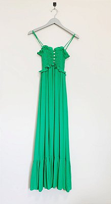 Vestido longo verde Esmeral -Tam P - LOJINHA DA LAIS